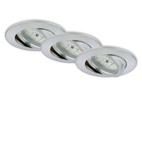 Kruhová - BRI 7296-039 3ks sada LED vestavné svítidlo, pr. 8,2 cm, 6,5 W, hliník - BRILONER