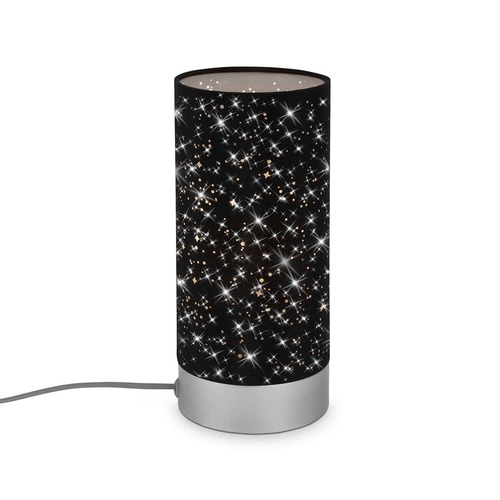 Stolní lampy dekorační - BRILO 7028015 Hvězdné nebe stolní lampa, pr. 11 cm, max. 25 W, matný chrom-černá (starý kód: BRILO 7028-015) - BRILO - foto 1