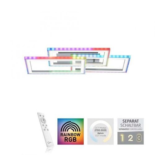 Hranatá - LD 14636-55 FELIX60 LED stropní svítidlo otočné, stříbrná barva, RGB Rainbow, stmívatelné RGB+2700-5000K - LEUCHTEN DIREKT / JUST LIGHT - foto 1