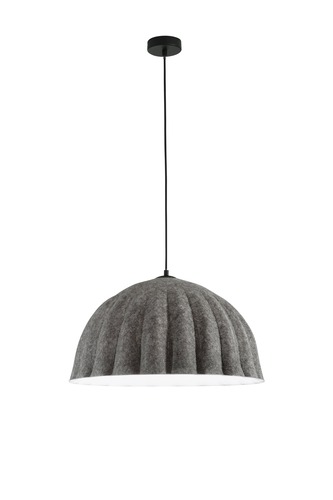 Dekorativní - FAN I-MIDI-S1-GR Závěsné svítidlo Midi filc šedý/bílý, kabel 2 m, stínidlo 53 cm, 1 x E27 - FANEUROPE - foto 1