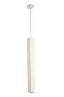 Subtilní - FAN I-FLUKE-SQ BCO Závěsné svítidlo Fluke, hranaté, bílé, 1 x GU10, 6 x 6 x 60 cm - FANEUROPE