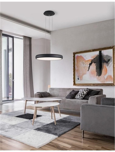 Kruhová - NV 8100988 Závěsné svítidlo GAP černý hliník akrylový difuzor LED 50W 230V 3000K IP20 - NOVA LUCE - foto 1