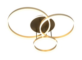 Dekorativní - GT 9073-404 Stropní svítidlo Schenna 51W 5100lm 3000K černá / zlatá - GeeTi