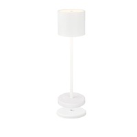 Stolní lampy dekorační - BRILO 7521016 Sigo LED stolní lampička bezdrátová IP44, stmívatelné, s nabíjecí základnou, bílé - BRILO