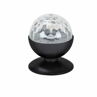 Stolní lampy dekorační - BRILO 7357-015 RGB LED stolní lampa, pr. 12,5 cm, 3 W, černá - BRILO