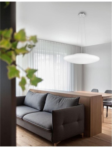 Kruhová - NV 4587601 Závěsné svítidlo PRESSIONE opálové sklo saténová kovová základna chromovaný hliník E27 4x12W IP20 bez žárovky - NOVA LUCE - foto 1