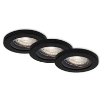 Kruhová - BRI 7181-035 3ks sada LED vestavné svítidlo, pr. 8,5 cm, 5 W, 400 lm, černá - BRILONER