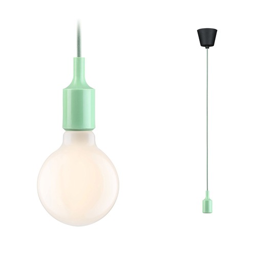 Subtilní - P 78428 Neordic závěsné svítidlo Ketil E27 max. 60W světle zelená/černá stmívatelné Silikon/umělá hmota - PAULMANN - foto 1