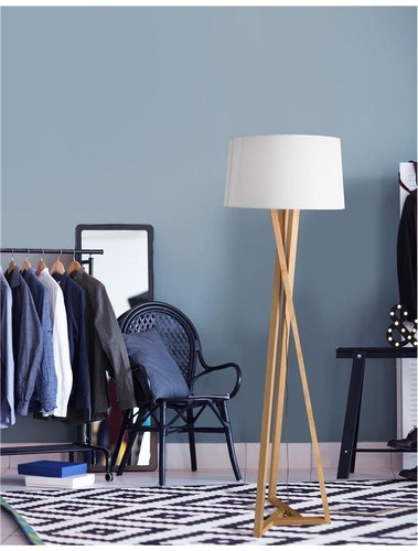 Stojací lampy - NV 9145071 Stojací lampa SALINO stínidlo slonovinová bílá přírodní dřevo E27 1x12W 230V IP20 bez žárovky - NOVA LUCE - foto 1