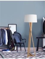 Stojací lampy - NV 9145071 Stojací lampa SALINO stínidlo slonovinová bílá přírodní dřevo E27 1x12W 230V IP20 bez žárovky - NOVA LUCE