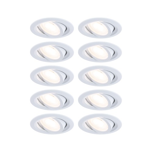 Kruhová - P 93164 LED vestavné svítidlo FixedLED 10ks sada výklopné 25° 10x4,8W 230V 3000K bílá - PAULMANN - foto 1