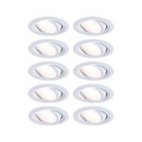Kruhová - P 93164 LED vestavné svítidlo FixedLED 10ks sada výklopné 25° 10x4,8W 230V 3000K bílá - PAULMANN