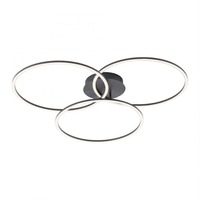 Kruhová - LD 14539-18 IVANKA LED stropní svítidlo v černé barvě v moderním designu se třemi kruhy a funkcí stmívání SimplyDim 3000K - LEUCHTEN DIREKT / JUST LIGHT