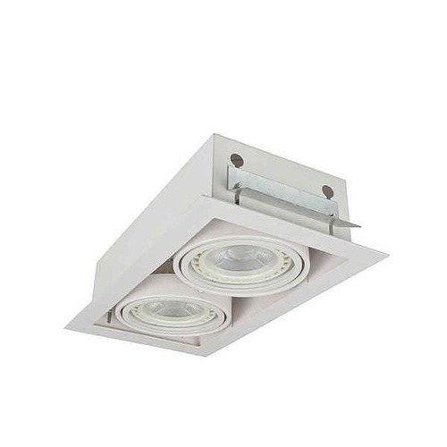 Hranatá - AZZ AZ2876 Stropní zápustné bodové svítidlo Azzardo Nova 2 white/white AZ2876 GU10+ADAP111/ES111 2x40/2x50W IP20 34,5cm bílé - AZZARDO - foto 1