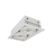 Hranatá - AZZ AZ2876 Stropní zápustné bodové svítidlo Azzardo Nova 2 white/white AZ2876 GU10+ADAP111/ES111 2x40/2x50W IP20 34,5cm bílé - AZZARDO