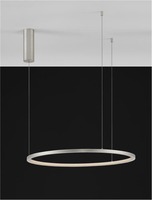 Kruhová - NV 9345603 Závěsné svítidlo TARQUIN šampaň stříbrný hliník a akryl LED 36W 230V 3000K IP20 stmívatelné - NOVA LUCE