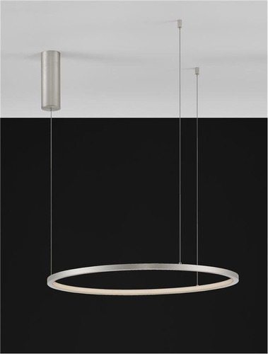 Kruhová - NV 9345603 Závěsné svítidlo TARQUIN šampaň stříbrný hliník a akryl LED 36W 230V 3000K IP20 stmívatelné - NOVA LUCE - foto 1