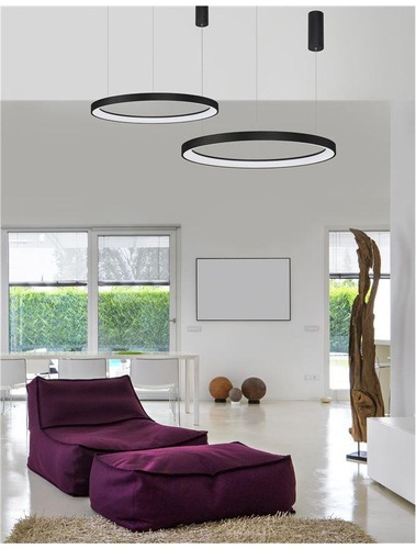 Kruhová - NV 9853686 Závěsné svítidlo PERTINO černý hliník a akryl LED 60W 230V 3000K IP20 stmívatelné - NOVA LUCE - foto 1