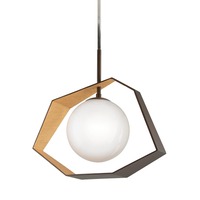 Koule - HVLG F5526-CE Závěsné svítidlo ORIGAMI kov/sklo bronz/zlatá/matná E27 1x40W - HUDSON VALLEY (Troy)