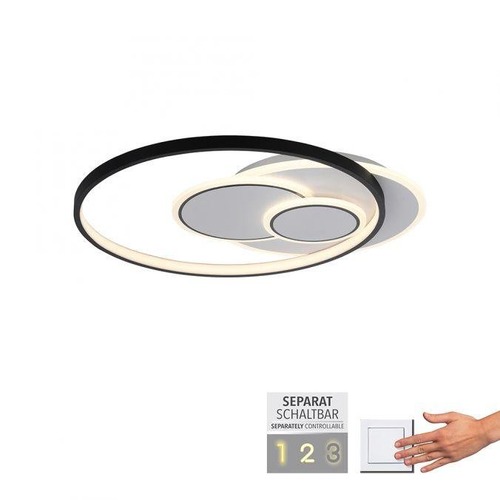Kruhová - PN 6392-16 MAILAK LED stropní svítidlo kruhové černá/bílá, přepínatelné teple bílé světlo 3000K - PAUL NEUHAUS - foto 1