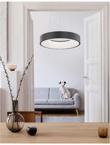 Kruhová - NV 9453431 Závěsné svítidlo RANDO THIN černý hliník a akryl LED 30W 230V 3000K IP20 stmívatelné - NOVA LUCE - foto 1