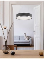Kruhová - NV 9453431 Závěsné svítidlo RANDO THIN černý hliník a akryl LED 30W 230V 3000K IP20 stmívatelné - NOVA LUCE