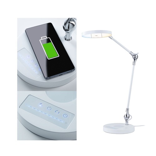 Stolní lampy pracovní - P 79884 LED stolní lampa na psací stůl Numis Qi CCT 11W bílá - PAULMANN - foto 1