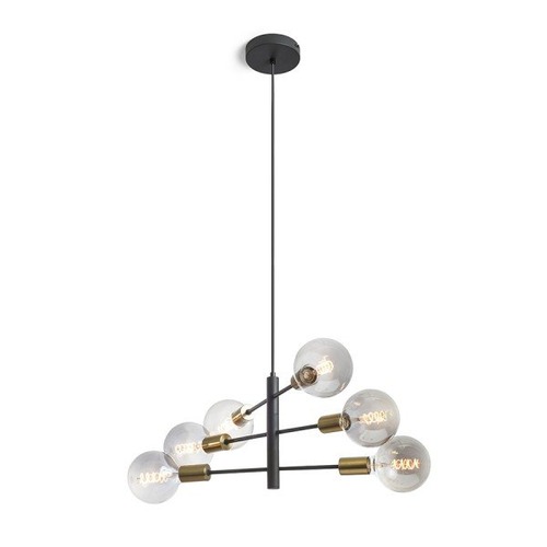 Dekorativní - RED R14399 ARTEMIA 6 závěsná černá česaná mosaz 230V E27 6x15W - RED - DESIGN RENDL - foto 1