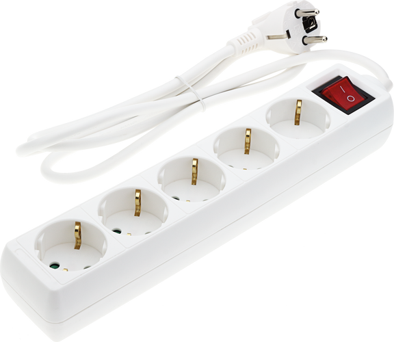 Zásuvky a adaptéry - 5 zásuvek + tlačítko ON/OFF - foto 1