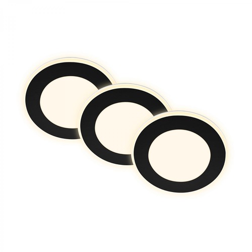 Kruhová - BRILO 7988035 BRILONER Gima 3ks sada LED vestavné bodové svítidlo, 3 krokové ovládání, černá 7988035 - foto 1