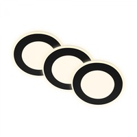 Kruhová - BRILO 7988035 BRILONER Gima 3ks sada LED vestavné bodové svítidlo, 3 krokové ovládání, černá 7988035