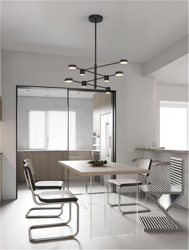Dekorativní - NV 9080122 Závěsné svítidlo NORDIK černé železo a akryl LED 48W 3000K L103 H65 stmívatelné - NOVA LUCE - foto 1