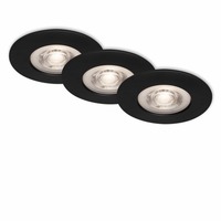 Kruhová - BRI 7046-035 3ks sada LED vestavné svítidlo, pr. 9 cm, 5 W, černá - BRILONER