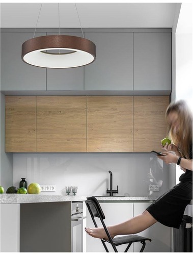 Kruhová - NV 9453433 Závěsné svítidlo RANDO THIN broušený kávově hnědý hliník a akryl LED 30W 230V 3000K IP20 stmívatelné - NOVA LUCE - foto 1