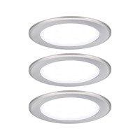 Zapuštěná - P 93121 LED vestavná nábytková svítidla 3ks sada kruhové 65mm 3x2,5W 230/12V 4000K kov kartáčovaný - PAULMANN