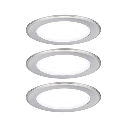 Zapuštěná - P 93121 LED vestavná nábytková svítidla 3ks sada kruhové 65mm 3x2,5W 230/12V 4000K kov kartáčovaný - PAULMANN - foto 1
