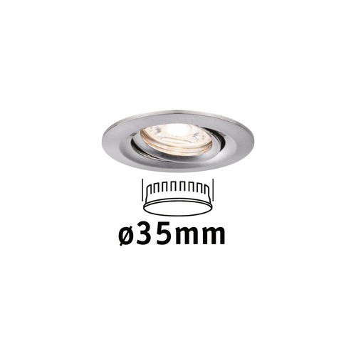 Koupelnová - P 94294 LED vestavné svítidlo Nova mini výklopné 1x4W 2.700K kov kartáčovaný 230V - PAULMANN - foto 1