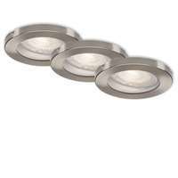 Kruhová - BRI 7181-032 3ks sada LED vestavné svítidlo, pr. 8,5 cm, 5 W, matný nikl - BRILONER