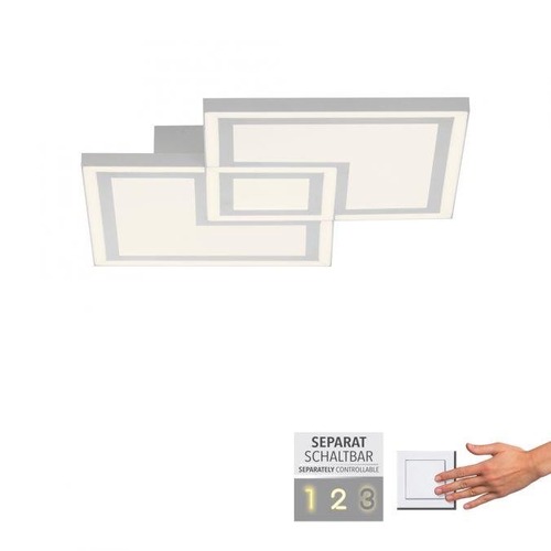 Hranatá - LD 14880-16 BEDGING LED stropní svítidlo bílé ovládání vypínačem teplé bílé světlo paměťová funkce 3000K - LEUCHTEN DIREKT / JUST LIGHT - foto 1