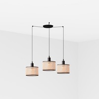 Válec - FARO 64314-47-3L MAMBO závěsné svítidlo, černá/ratan, pr.210 3L - FARO