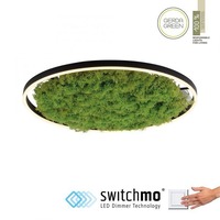 Kruhová - LD 15392-66 GREEN RITUS LED stropní svítidlo 60x60 islandský mech Moos Switchmo 3 krokové stmívání 3000K akustické - LEUCHTEN DIREKT / JUST LIGHT