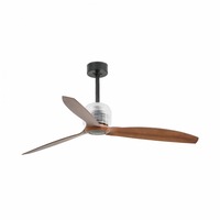Ventilátory - FARO 33395D DECO FAN M, černá/dřevo, stropní LED ventilátor s DC motorem - FARO