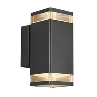 Nástěnná - NOR 45331003 Venkovní nástěnné svítidlo Elm 2x20W GU10 černá čirá - NORDLUX