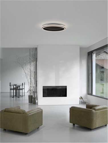 Kruhová - NV 9212915 Stropní svítidlo WILLOW černá ocel a akryl D60x6cm LED 60W - NOVA LUCE - foto 1