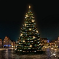 SADY na stromy - DLED TFS7023W LED světelná sada na stromy vysoké 21-23m, teplá bílá s Flash, dekory 8EFD08W