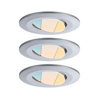Koupelnová - P 93095 HomeSpa LED vestavné svítidlo Calla 3ks sada výklopné IP65 90mm 30° 3x5W 230V CCT matný chrom - PAULMANN