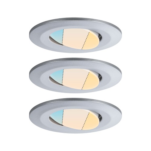 Koupelnová - P 93095 HomeSpa LED vestavné svítidlo Calla 3ks sada výklopné IP65 90mm 30° 3x5W 230V CCT matný chrom - PAULMANN - foto 1