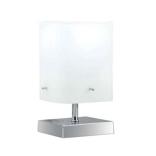 Stolní lampy dekorační - FAN I-SQUARE/L Stolní lampa LUME SQUARE chrom/bílá opál, 1xE27, 12x12x29 cm - FANEUROPE - foto 1