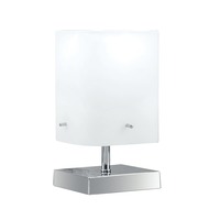 Stolní lampy dekorační - FAN I-SQUARE/L Stolní lampa LUME SQUARE chrom/bílá opál, 1xE27, 12x12x29 cm - FANEUROPE