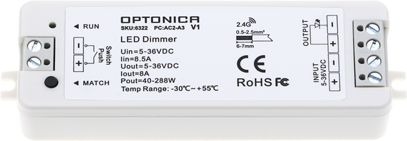 Stmívače a regulátory LED - LED kontrolér 1CH 5-36V